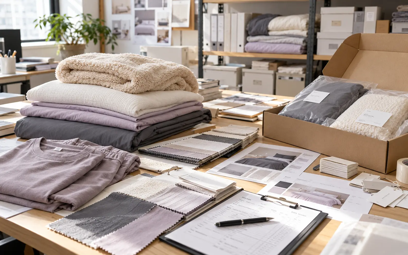 家纺样品、面料与产品资料的日常开发场景